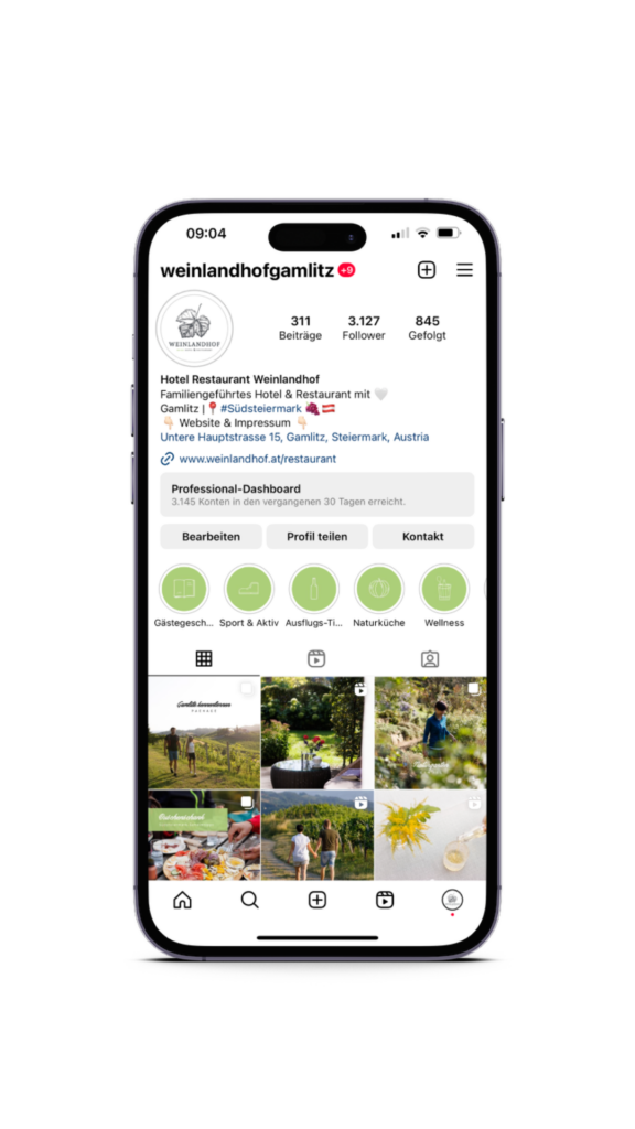 Social Media Account Management - Weinlandhof Gamlitz