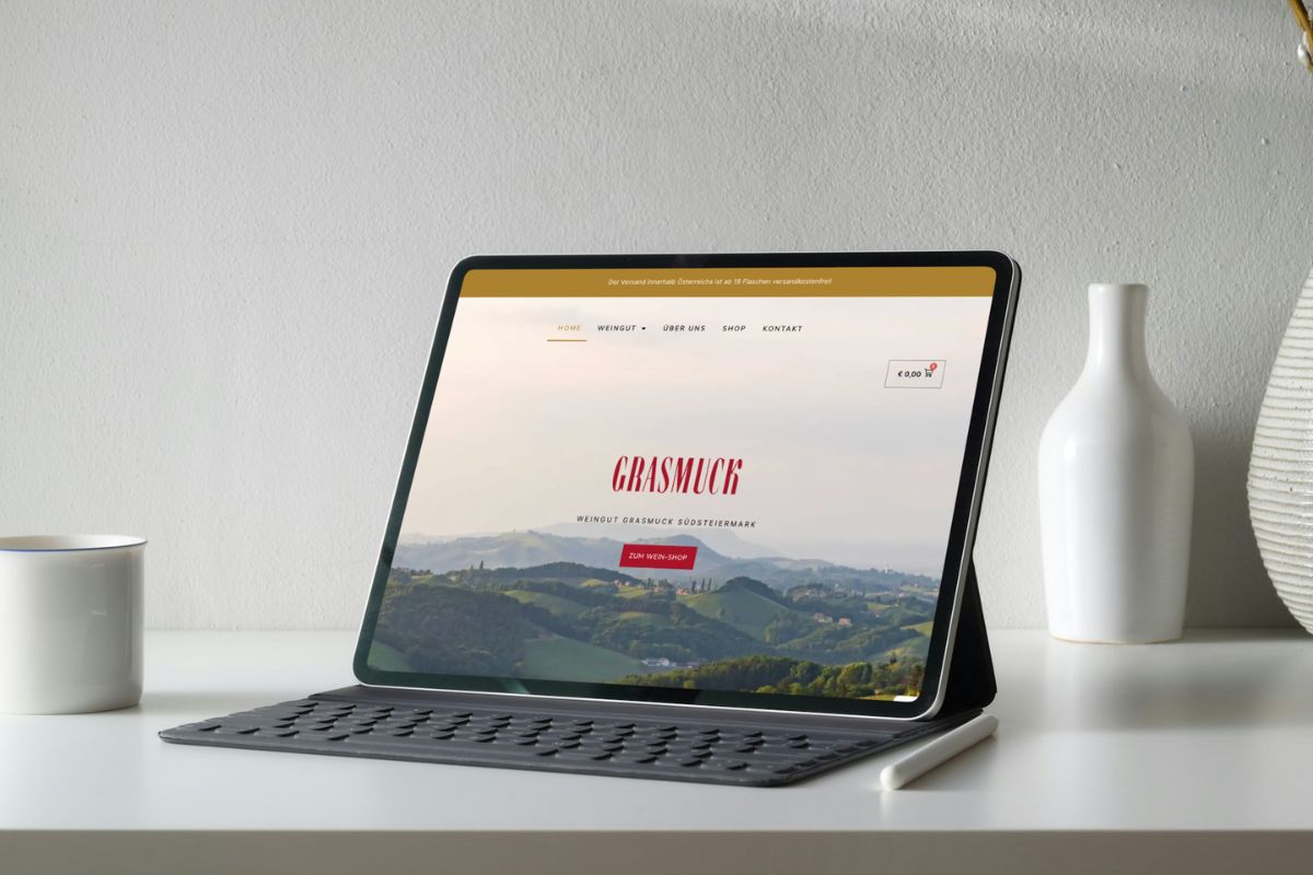 Webdesign für das Weingut Grasmuck, Südsteiermark