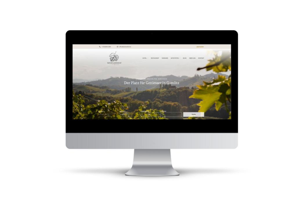 Computerbildschirm mit geöffneter Website