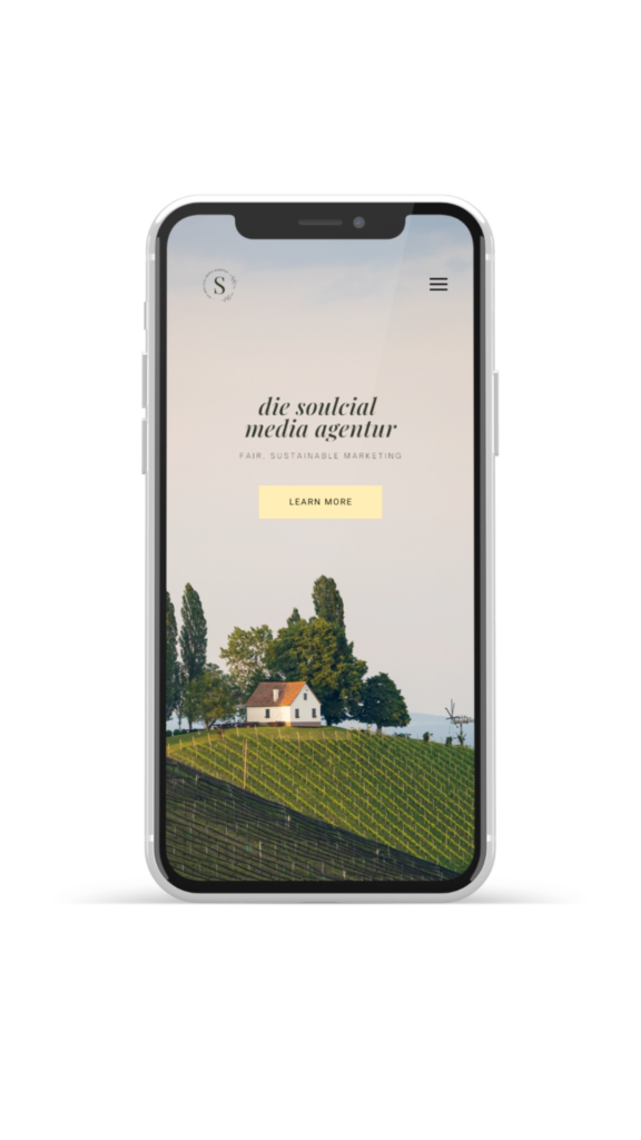 Handy-Grafik mit Landschaftsbild im Hintergrund