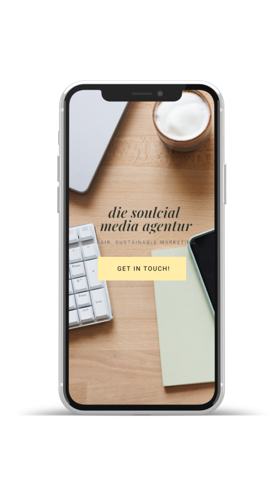Handy-Bildschirm mit Soulcial Media Agentur-Logo im Hintergrund